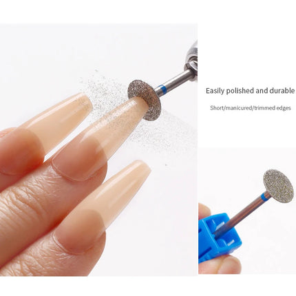 1/2Pcs C Radians Diamond Nail Drill Bit Milling Cutter Nail Edge Trimming Tool Diamond Sand Polishing Manicure Accessories
