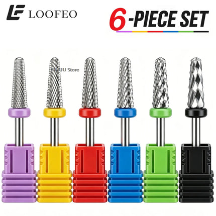 5pcs Stainless Steel Nail Drill Bit for Gel Removal Cuticle Burr Bits Milling Cutter For Manicure Pedicure Nail E-File Bit Set