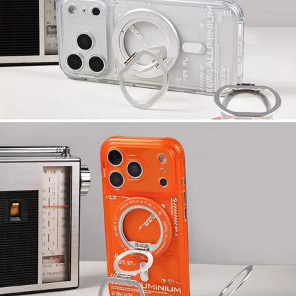 Aluminium Element Magnetic Phone Case Transparent Anti-drop Original Case for IPhone 15/16/17 Pro Max Custom Phone Case