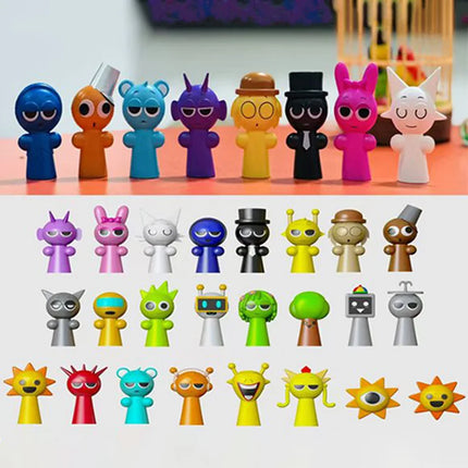Hot 24pcs/Set Mini Sprunki Blind Box Action Figure Toy Cartoon Movie Sprunki Wenda Model Doll Figurines Kids Gift