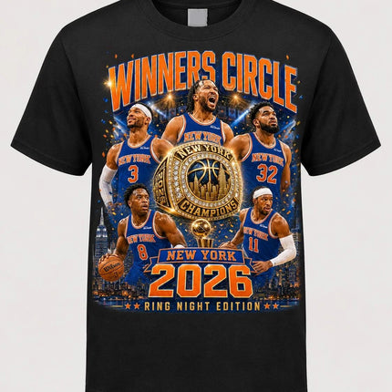2026 New York Knicks Championship Circle Member Printed T-shirt, Cotton Unisex Summer Casual T-shirt, Y2K Style