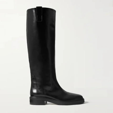 Women Knee High Boots Soft Pu Leather Flat Fashion Knee Winter Boots Comfortable Warm Fur Woman Long Boots Shoes
