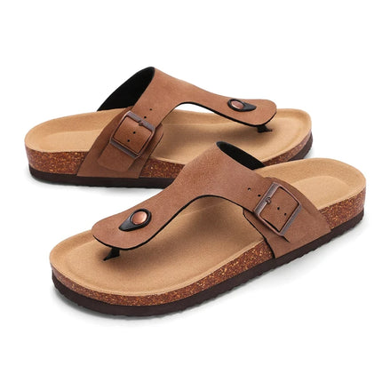 Crestar Cork Suede Mules Slippers For Women Fashion Men Clogs Shoes Classic Cork Antislip Outdoor Slippers With Arch Support