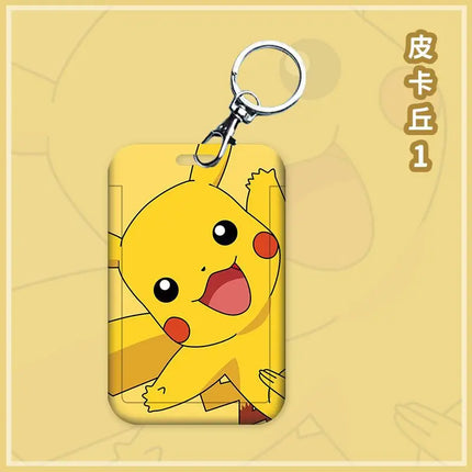 Pokemon Anime Pikachu Card Holder Kawaii ID Card Bank Card Subway Bus Card Cartoon Student ID Boy Girl Work Badge Card Holder