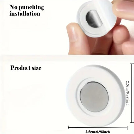 3pcs No Drill Magnetic Remote Holder - Wall Mount for TV/AC/DVD Remotes, White Space-Saving Design - product image from BSM M