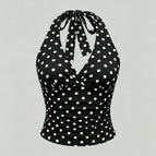 polka dot black / S
