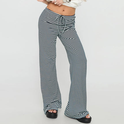 Casual Wide Leg Sweatpants for Women Fold Over Low Rise Flare Yoga Lounge Pants Back to School Clothes for Teen Girls Outfits