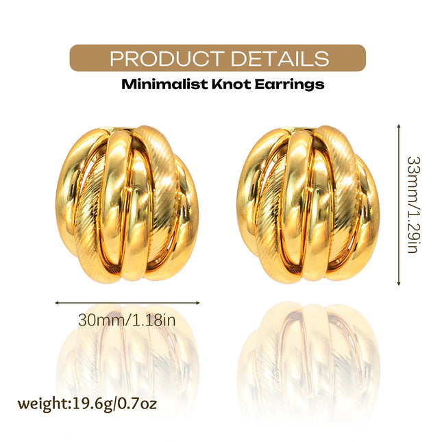 YTJX 2026 New Goth Multi Layer Earrings Textured Intersecting Knot Earrings For Women C-Shaped Earrings - product image 2