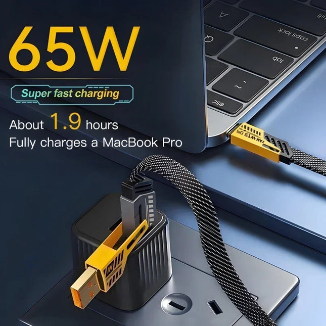 4 in 1 Mecha Fast Charging Data Cable Cord PD 27W For iPhone 15 Samsung Xiaomi 65W USB USB-C Multi Port Quick - product image