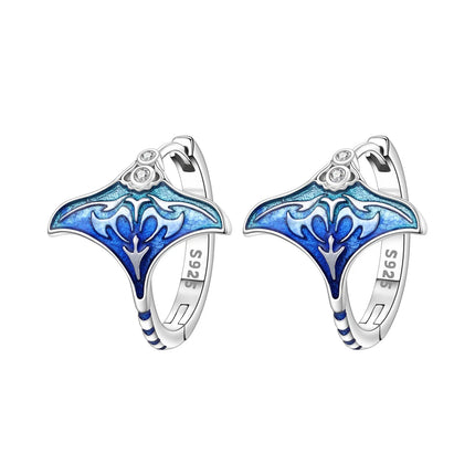 Orstarry 925 Sterling Silver Blue Zircon Starry Sky Earring Original Jewelry Hoop Earrings Women Jewelry Party Trendy Gifts