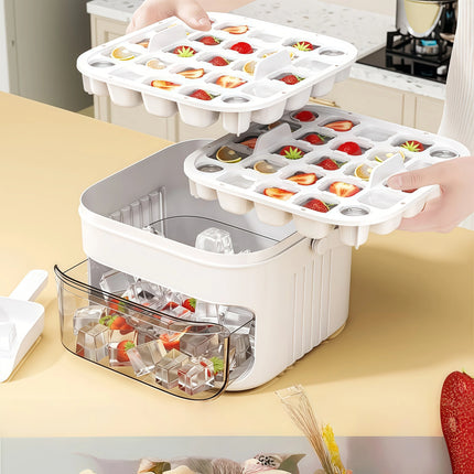 50-Cell Push-Type Ice Tray, Quick-Freeze, Food-Grade PP, Summer Home Must-Have