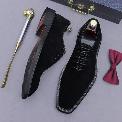 Men Suede Oxford Wedding Dress Party Shoes Brown Black Genuine Leather Casual Handmade Footwear For Men