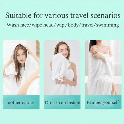 Disposable Bath Towel Individually Wrapped Soft Absorbent Travel Body Towel Portable Quick Dry for Hotel Spa Gym CampingVacation