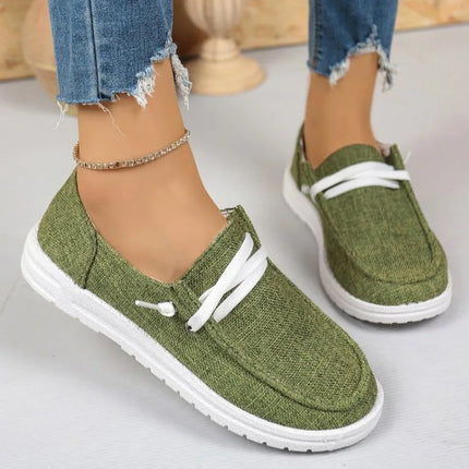 Women Canvas Shoes Women Casual Sneakers Breathable Loafers Comfortable Solid Color Soft Sole Shoes