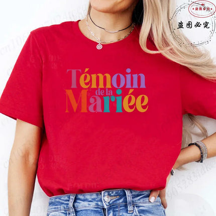 French Girls Single Farewell Women Tees: Future Bride Team Bride Tops, Female Clothing for Bachelorette EVJF Party T-shirts D002
