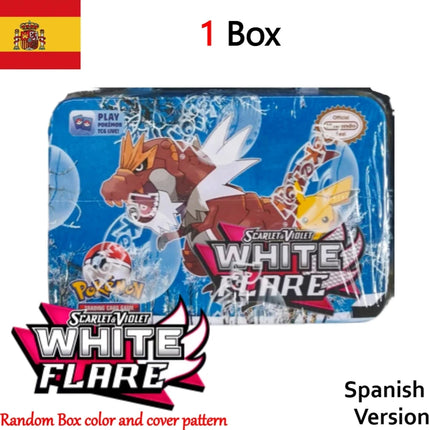 Pokemon Card Tin Box Set 42PCS Black Bolt White Flare Mega Evolution Game Anime Bank Cards for Children Collection Gift Kids Toy
