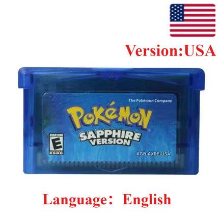 GBA Game Pokemon Series 32 Bit Video Game Cartridge Console Card Pokemon Emerald Ruby FireRed LeafGreen Sapphire Multi-language
