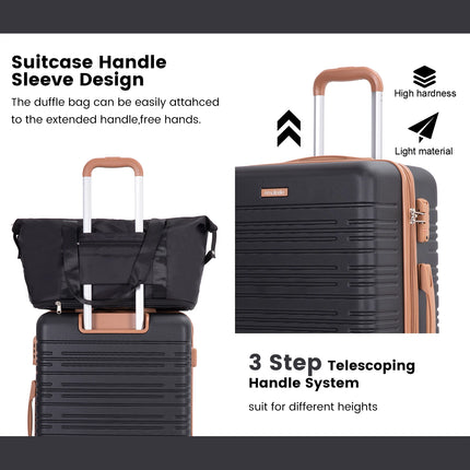 Luggage Sets 6 Piece, Suitcases with Double Spinner Wheels and TSA Lock, Hardcase 6 Set 16/20/24/28 Luggage with Travel Duffle Bag