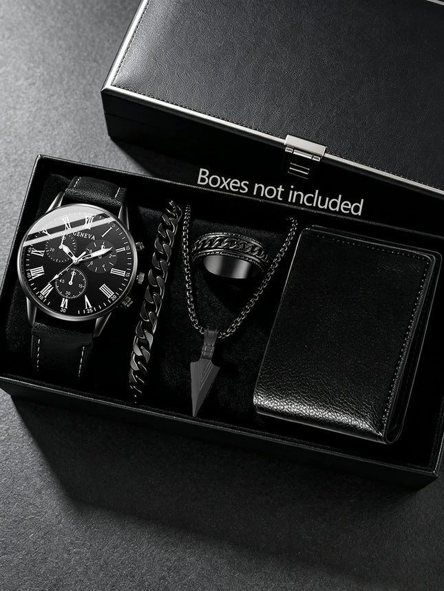 Kids PU Leather Quartz Watch Set - image 6