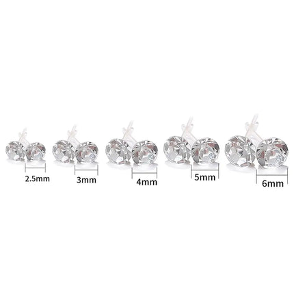 20 Pair/Set Women Girl Rhinestone Crystal Ear Stud Earrings Party Elegant Simple Daily Wear Earring Jewelry Gift 2.5 3 4 5mm