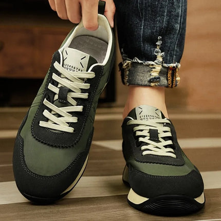 British Men's Spring/Autumn Chunky Sneakers High-Quality Breathable Canvas Casual Shoes Designer Comfy for Outdoor Walking Shoes
