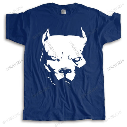 Fashion New PITBULL American Pit Bull Spiked Dog Collar Mens streetwear T-Shirts Size Men T Shirt Print Cotton Short Sleeve