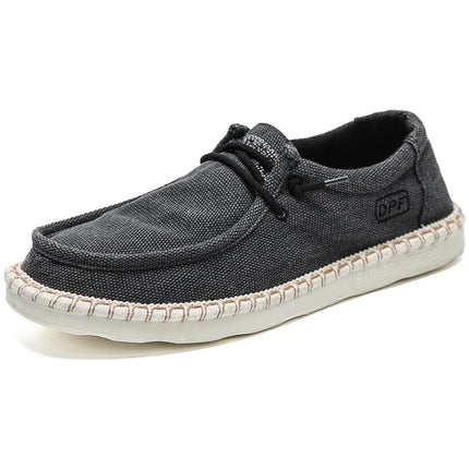 New Men Plus Size Casual Denim Canvas Shoes Flat Vulcanize Shoes Fashion British Designer Breathable Light Men Sneakers Loafers