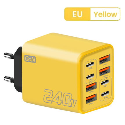 8 in 1 GaN USB-C Desktop Charger 240W Fast Charge Phone Adapter USB-C Cable For iPhone Samsung Xiaomi EU/US/UK - product imag