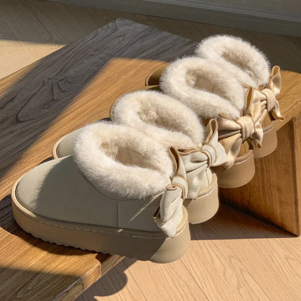 Thick Soled Cotton Slippers For Women Ankle Boots 2024 Winter Outdoor Wear Warm Fashionable Non Slip Snow Boots