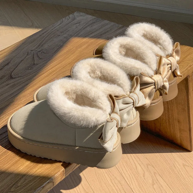 Thick Soled Cotton Slippers For Women Ankle Boots 2024 Winter Outdoor Wear Warm Fashionable Non Slip Snow Boots