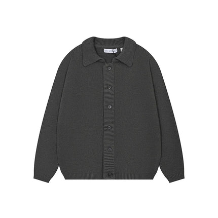 Top Quality Oversized Button Lapel Cardigan Men Women Black Dark Gray Casual Fashion Couple Our Legacy Knitted Sweater With Tag