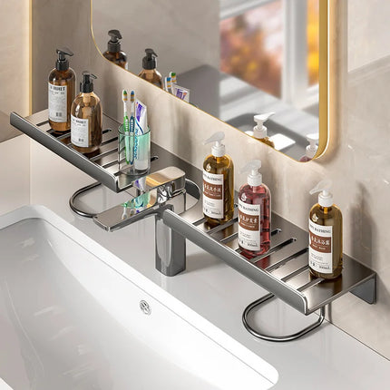 WV Home Garden Kitchen Sink Faucet Draining Storage Rack Dishwashing Sponge And Steel Wool Holder for Organization