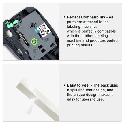 6/9/12/18/24mm Strong Adhesive Sticker Compatible Brother Label Tape TZe S231 S131 S221 S241 S251 for Brother Printer PTH110