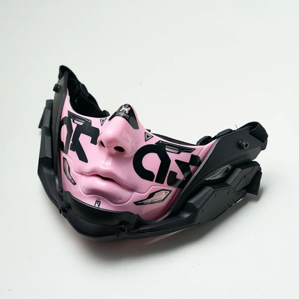 14Color Cyberpunk Half Face Mask Mecha Style Halloween Cosplay Mask Adjustable Strap Breathable Comfort Party Costume Face Cover