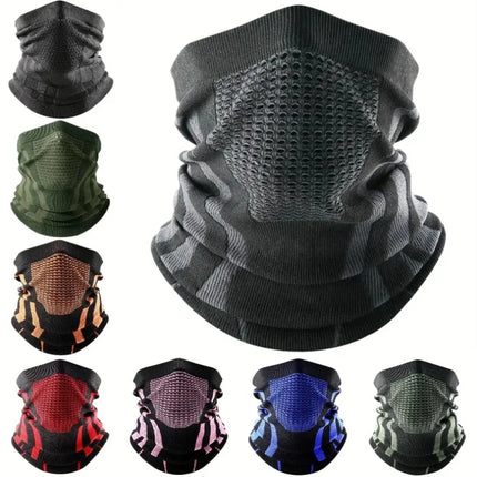 New Face Bandana Mask Cover Neck Warmer Bicycle Cycling Scarf Hiking Breathable Mask Winter Outdoor Windproof Thickened Mask Bib