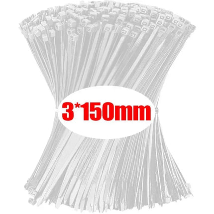 1000/100Pcs Nylon Cable Ties Self-locking Cord Ties Straps Adjustable Cables Fastening Loop Home Office Wire Zip - product im