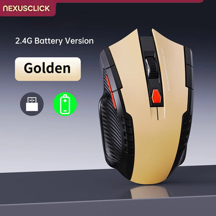 NEXUSCLICK Wireless Optoelectronic Mouse,1600DPI 6 Silent clicks Game&Craft Gift Mice in Stock USB Receiver for - product ima