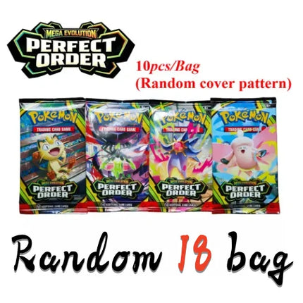 Random 18 bag Pokemon TCG Booster Pack Mega Evolution Ascended Heroes English Version Cards Per Pack Rare Trading Cards