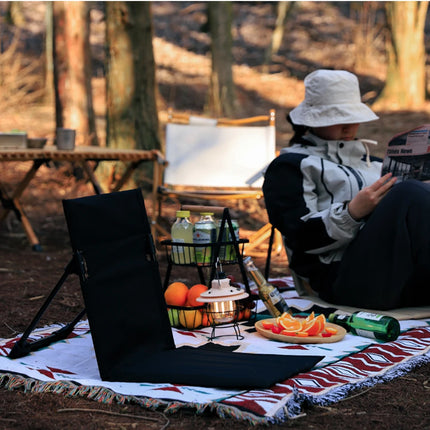 Outdoor Foldable Camping Chair Garden Park Single Lazy Reclining Chair Backrest Cushion Picnic Camping Folding Back Beach Chair