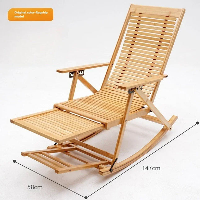 Foldable free chair patio stool rocking recliner folding summer lunch break bench balcony lazy leisure bench