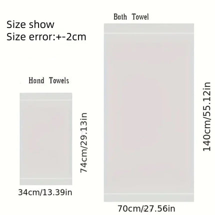 Lilac Cotton Towels Set - 1/4/6pcs 34x74cm/70x140cm Quick-Dry Thickened Bath Towels Embroidered for Adult Hotel Home Bathroom