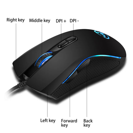 61keys Wired White Black Keyboard RGB Gaming Mouse Office Kit Backlight Keyboard and Mouse Combos for PUBG Gamer - product im