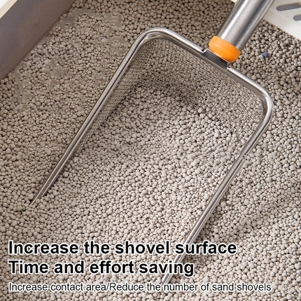 Stainless Steel Fine Mesh Cat Litter Scoop Easy To Clean Non-Stick Shovel For Reptiles Sand Efficient Durable Litter Scoop