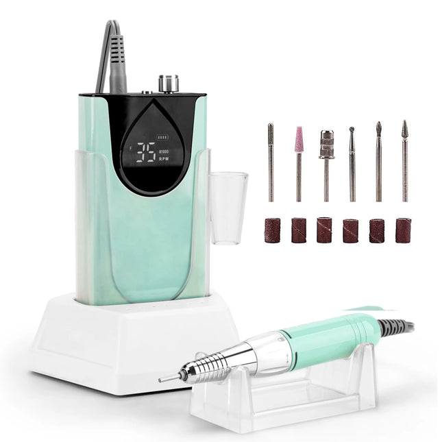 Professionelle Nagelfräsmaschine - Elektrisch, Kabellos, 35000 U/min, HD-Display für Salon- & Heimgebrauch (Handstück - Meerjungfrau)
