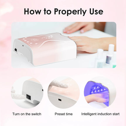Customized Nail Art Equipment 115W Charging Nail Dryer 45 Beads Professional UV Led Nail Lamp