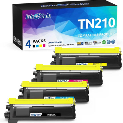 Compatible Toner Cartridge Replacement for Brother TN210 (KCMY, 4-Pack), for HL-3040CN HL-3070CW MFC-9010CN MFC-9320CW Printers