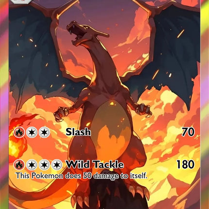 Potdemiel Pokemon Cards Charizard Rare Holo Card PTCG Trading Cards Game Card Set Collectible Pokemon Charizard Cards Gift
