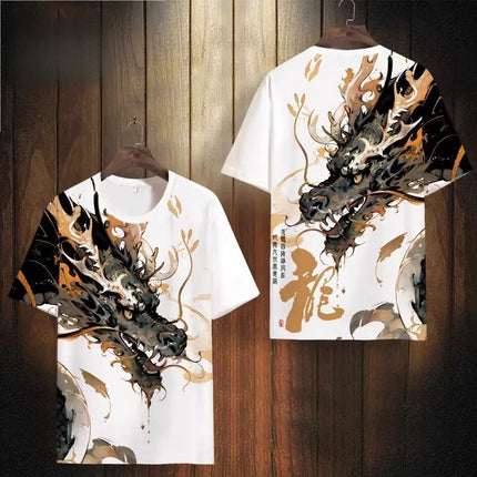 New Chinese Style T-Shirts Dragon Totem 3D Print Men Women Tees Short Sleeve Round Neck T Shirt Harajuku Y2K Tops Men's Clothing