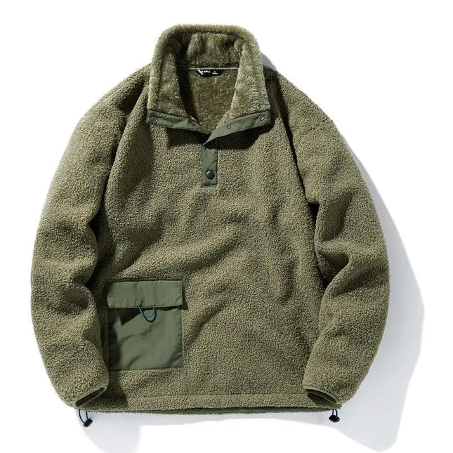 Neue Mode Herren Winter Fleece Warme Pullover Jacken Half Cardigan Mäntel Qualität Männlich Loose Sports Casual Mantel Sweatshirts Größe 5