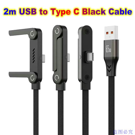 USB Type C Flat Charger Charging Cable C Kick Cable Stand Invisible Support Foldable Phone Holder 240W Charge Bracket For iPhone